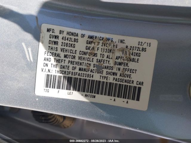 1HGCR3F95FA020954 Honda Accord Sedan Touring
