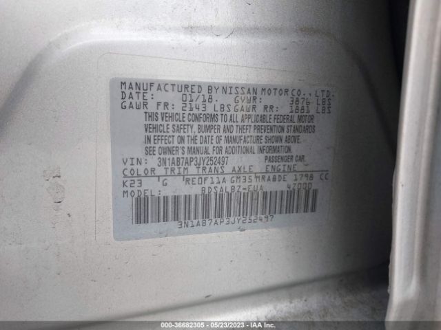 3N1AB7AP3JY252497 Nissan SENTRA S