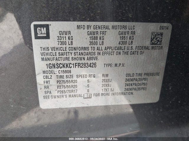 Chevrolet Suburban Ltz 2015 1GNSCKKC1FR283426 Image 11