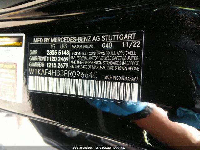W1KAF4HB3PR096640 Mercedes-Benz C-class C 300