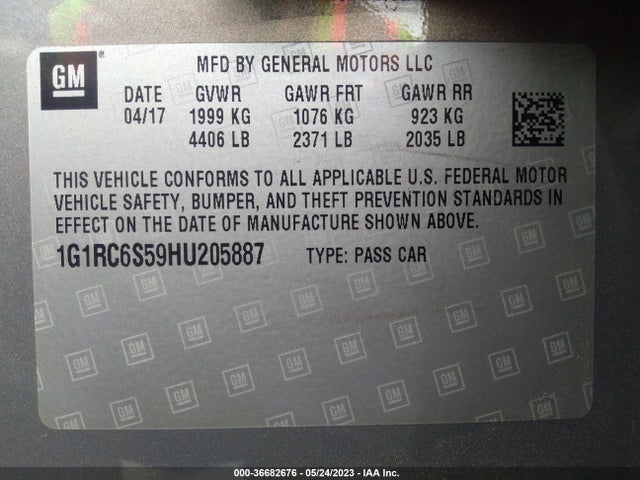 Chevrolet VOLT LT 2017 1G1RC6S59HU205887 Image 9