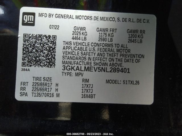 3GKALMEV5NL289401 GMC Terrain Sle