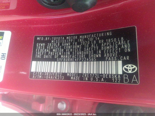 Toyota Corolla L/le/s/s Plus/le Plus 2015 5YFBURHE4FP224565 Image 11