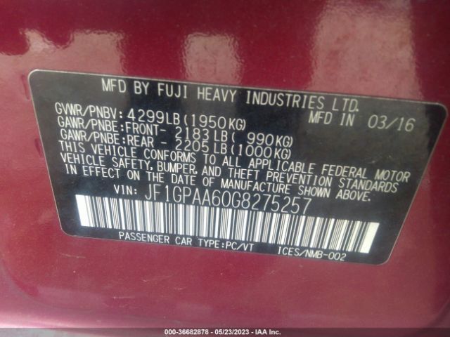 JF1GPAA60G8275257 Subaru Impreza Wagon 2.0i
