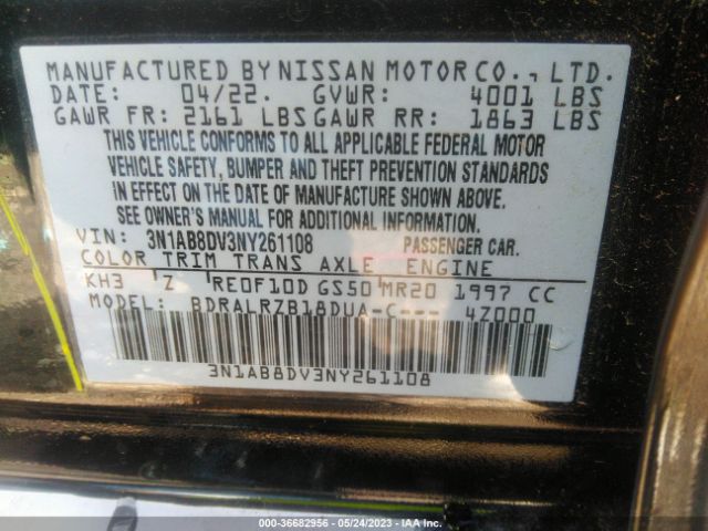 3N1AB8DV3NY261108 Nissan SENTRA SR