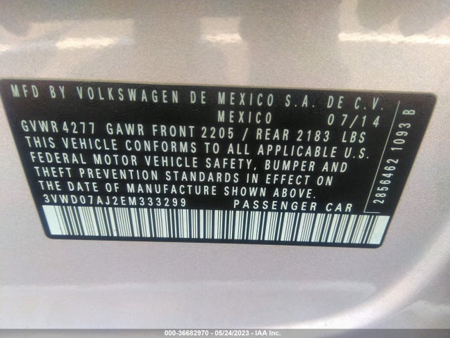 3VWD07AJ2EM333299 Volkswagen Jetta Sedan Se W/connectivity