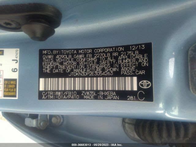 Toyota PRIUS PLUG-IN 2014 JTDKN3DP2E3054263 Image 9