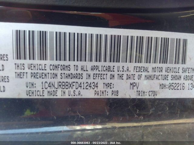 1C4NJRBBXFD412434 Jeep Patriot Sport