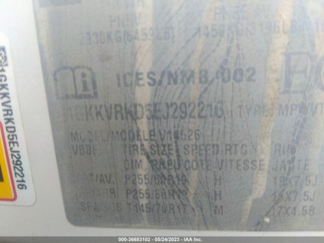 1GKKVRKD5EJ292216 GMC ACADIA SLT