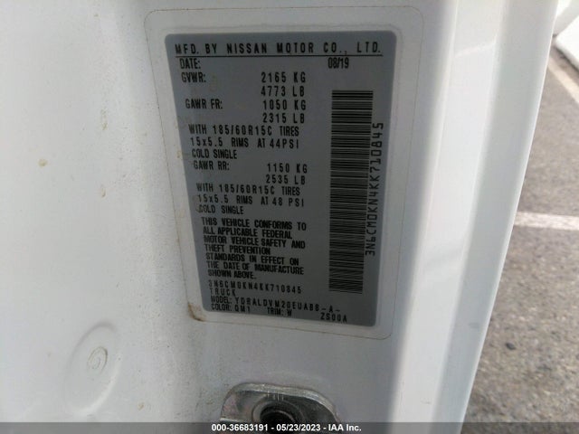 Nissan Nv200 Compact Cargo S 2019 3N6CM0KN4KK710845 Image 9