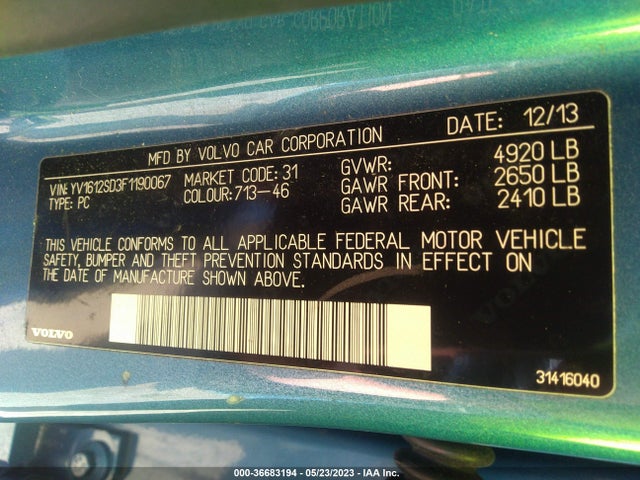 2015 Volvo V60, VIN: YV1612SD3F1190067