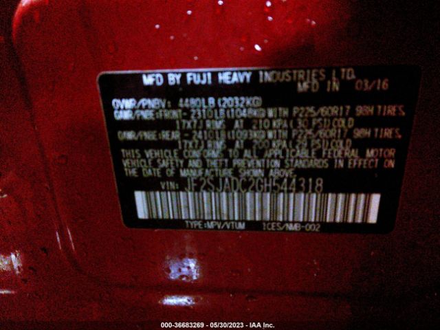 JF2SJADC2GH544318 Subaru Forester 2.5i Premium