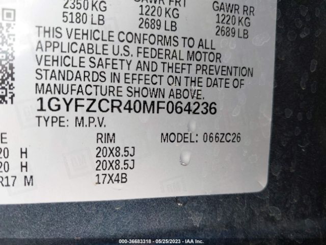 1GYFZCR40MF064236 Cadillac Xt4 Fwd Premium Luxury
