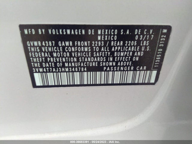 3VW4T7AJ3HM346784 Volkswagen JETTA GLI