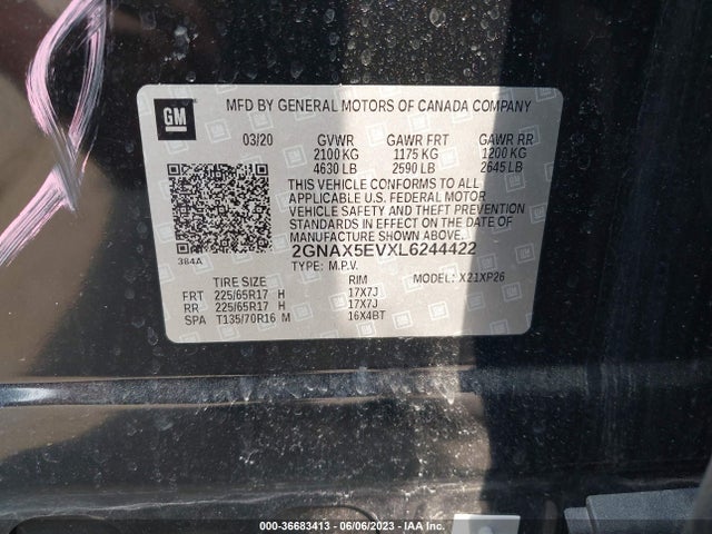 Chevrolet EQUINOX LS 2020 2GNAX5EVXL6244422 Image 9