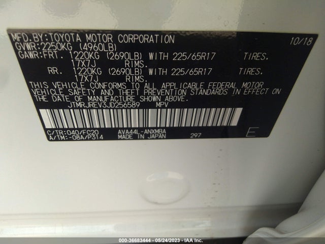 Toyota RAV4 HYBRID 2018 JTMRJREV3JD256589 Image 9
