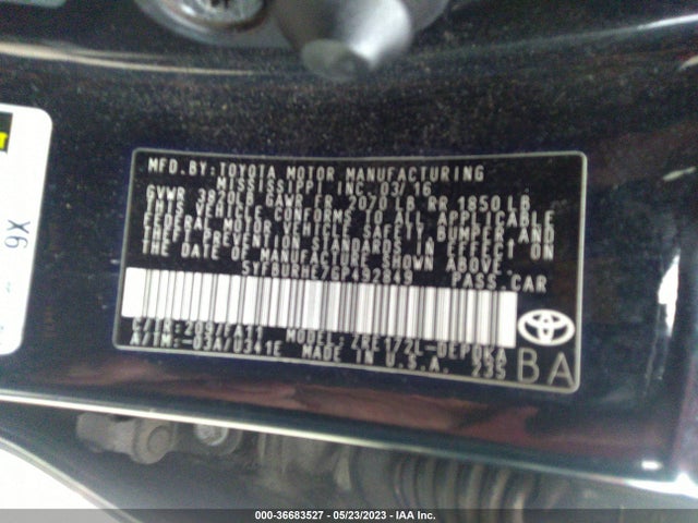 Toyota Corolla L/le/s/s Plus/le Plus 2016 5YFBURHE7GP492849 Image 10