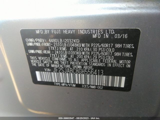 JF2SJABC8GH556413 Subaru Forester 2.5i