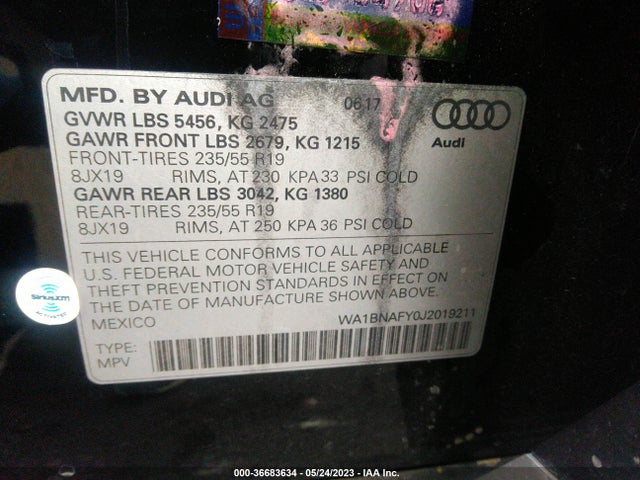 WA1BNAFY0J2019211 Audi Q5 Premium Plus
