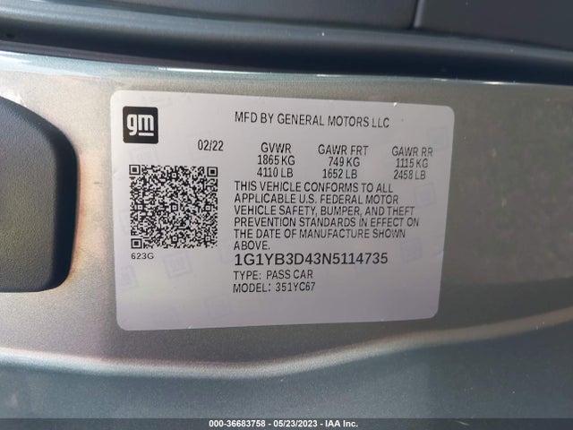 Chevrolet Corvette 2lt 2022 1G1YB3D43N5114735 Image 10