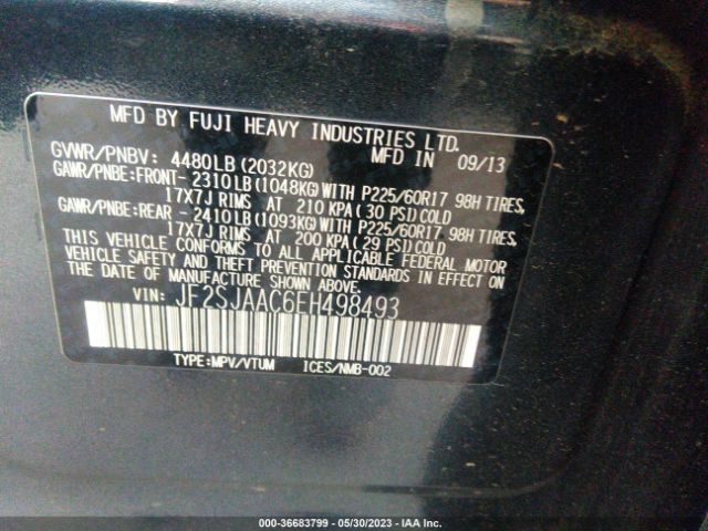 JF2SJAAC6EH498493 Subaru Forester 2.5i