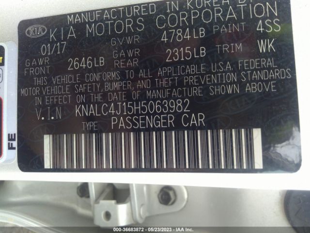 KIA Cadenza Technology 2017 KNALC4J15H5063982 Image 9