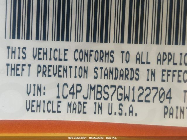 1C4PJMBS7GW122704 Jeep Cherokee Trailhawk