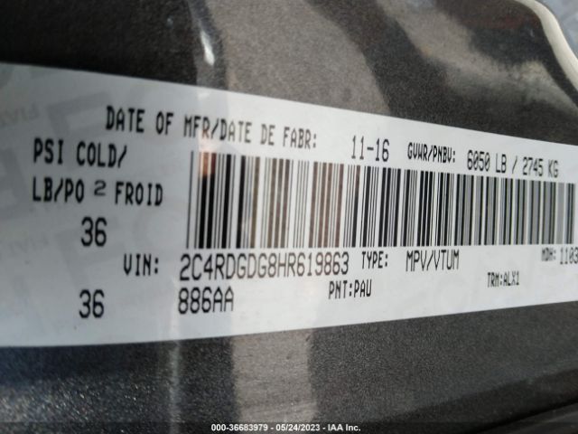 2C4RDGDG8HR619863 Dodge Grand Caravan Crew Plus