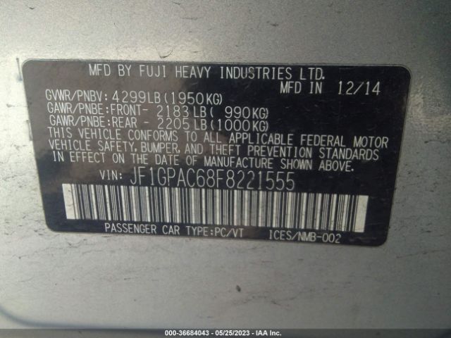 JF1GPAC68F8221555 Subaru Impreza Wagon 2.0i Premium