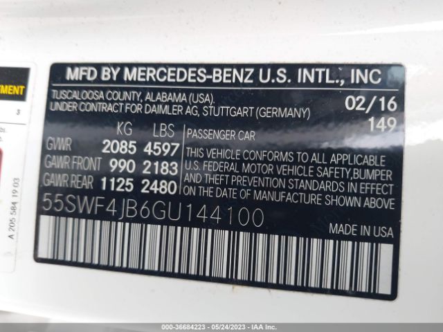 55SWF4JB6GU144100 Mercedes-Benz C-class C 300