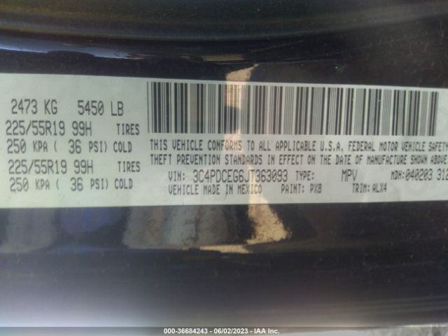 3C4PDCEG6JT363093 Dodge JOURNEY GT