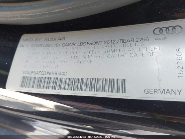 WAUF8AFC8JN106448 Audi A6 Premium/sport