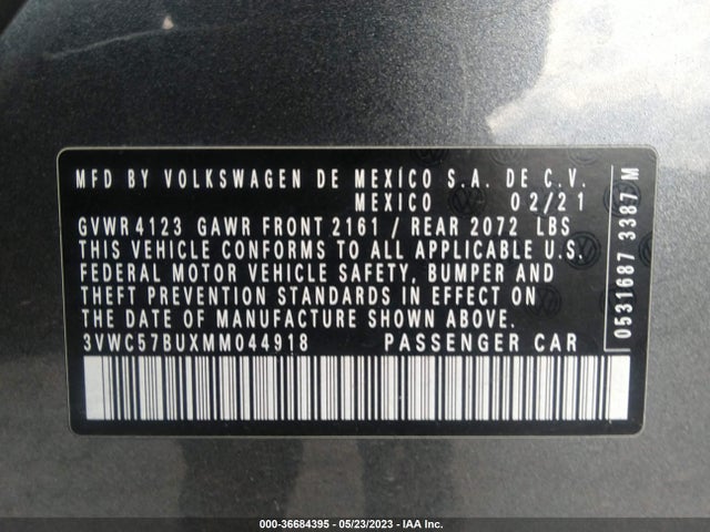 3VWC57BUXMM044918 Volkswagen Jetta S/se/r-line