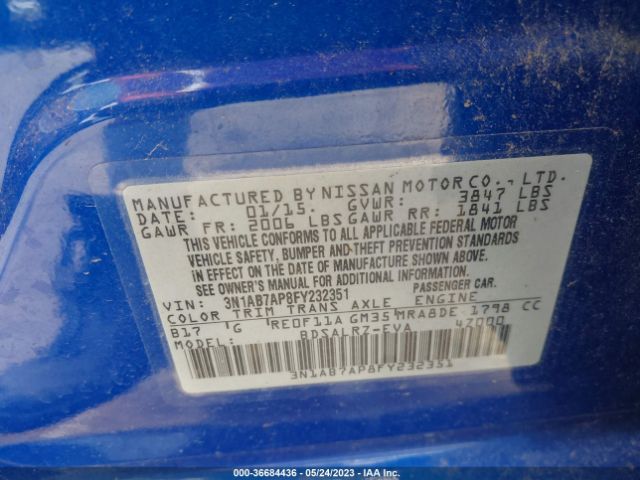 3N1AB7AP8FY232351 Nissan SENTRA SR