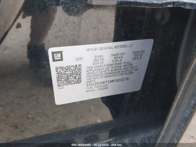 Chevrolet MALIBU LT 2021 1G1ZD5ST1MF023279 Image 9