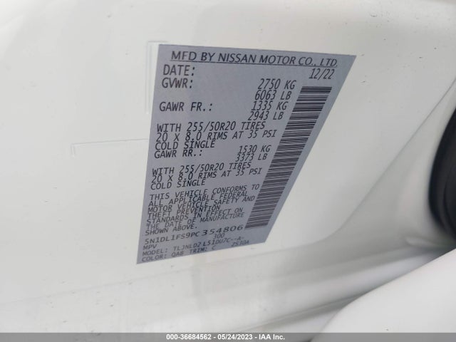 2023 Infiniti QX60, VIN: 5N1DL1FS9PC354806