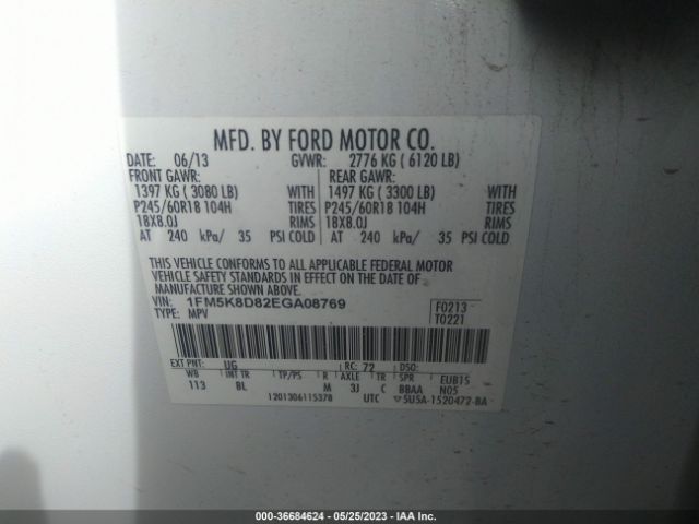 1FM5K8D82EGA08769 Ford EXPLORER XLT