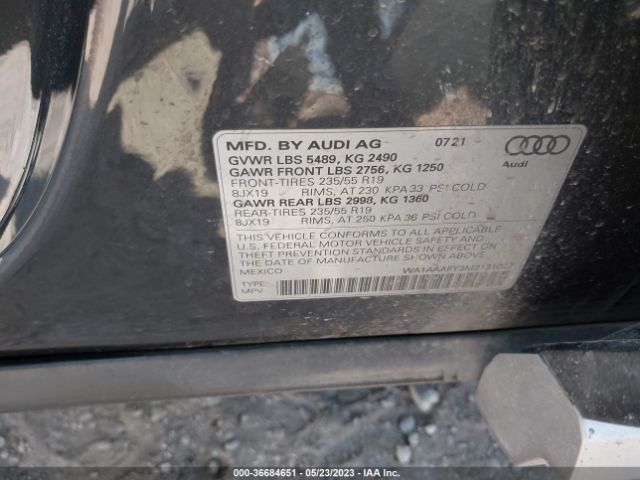 WA1AAAFY3M2131027 Audi Q5 PREMIUM