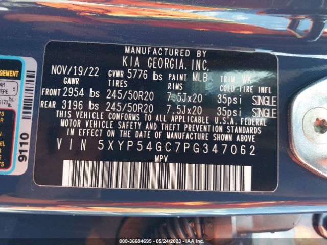 5XYP54GC7PG347062 KIA Telluride Sx
