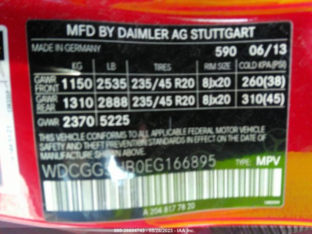 WDCGG5HB0EG166895 Mercedes-Benz Glk-class Glk 350