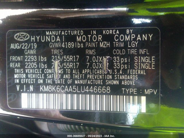 KM8K6CAA5LU446668 Hyundai Kona Sel Plus