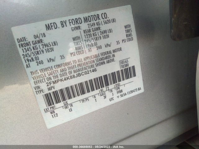 2FMPK4K88JBC02146 Ford Edge Titanium