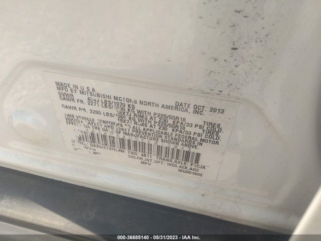 4A4AP4AU5EE012043 Mitsubishi Outlander Sport Se