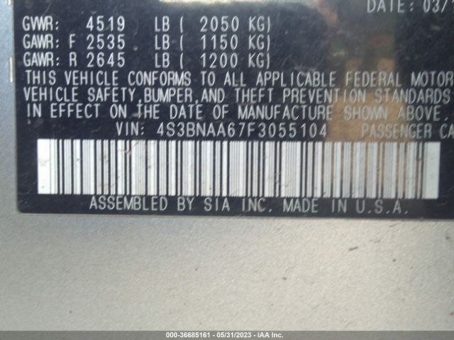 4S3BNAA67F3055104 Subaru Legacy 2.5i