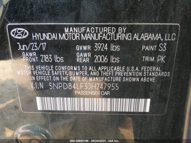 Hyundai Elantra Value Edition 2018 5NPD84LF3JH247955 Image 11