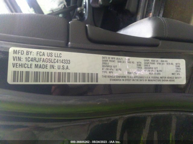 1C4RJFAG5LC414333 Jeep Grand Cherokee Altitude