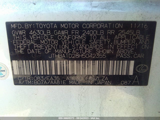 JTHBA1D28H5042355 Lexus Is Is Turbo