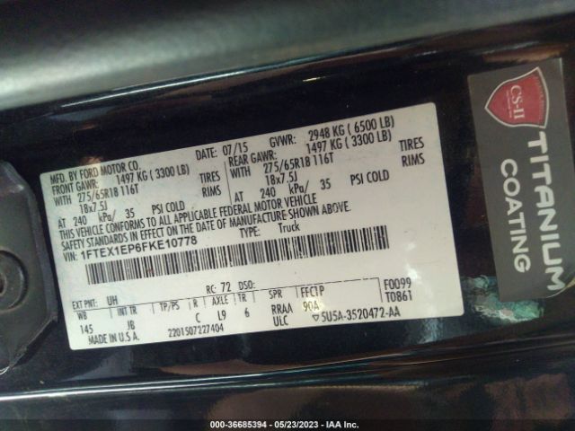 1FTEX1EP6FKE10778 Ford F-150 Xlt/xl/lariat