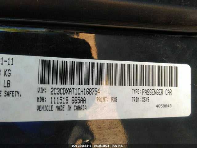 2012 DODGE CHARGER POLICE VIN: 2C3CDXAT1CH168754