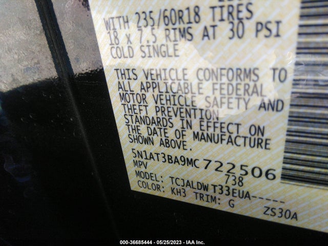 Nissan ROGUE SV 2021 5N1AT3BA9MC722506 Image 11